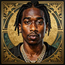 tupac shakur art nouveau matte painting, highly detailed,