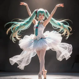 cyberpunk hatsune miku ballerina, intricate portrait by tim doyle, trending on pixiv