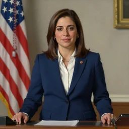 close - up portrait of the united states president, alexandria ocasio - cortez, standing at the resolute desk, 1 8 4 8, attractive, oil on canvas by william sidney mount, trending on artstation, national archives