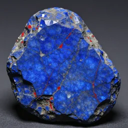vibrant deep blue lapis rock, jagged edges, with streaks of ruby red rock through it, hyper detailed, 8K, super realistic, cinematic, photography,