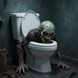 3d creepy monster crawling out of a toilet, horror art, cgsociety, inspired by gerald brom, unreal engine