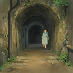 underground passage, ghibli style