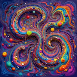 psychedelic slithering twists of colored paint