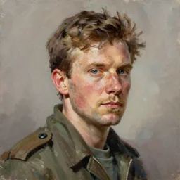 A hyperdetailed digital oil portrait painting of Eugene Stoner in the style of Guy Denning and Ruan Jia. Trending on ArtStation and DeviantArt. Digital art.