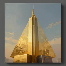 futuristic skyscrapper, golden ratio, art canvas, award winning, masterpiece trending on artstation 8 k 1 5 0 mpx