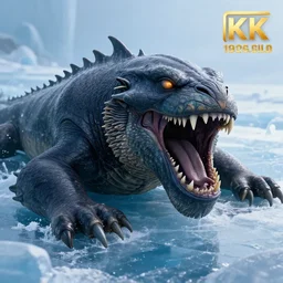 a leviathan in the ice matte panting, highly detailed, god lighting, 4 k