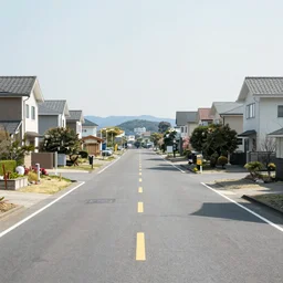 A photograph of an emty suburb road in Japan, 4k, award winning picture
