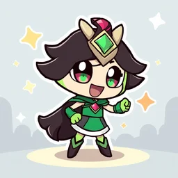 cute miss mascot bora © as bora © as tornadus super hero sticker art, cronobreaker, beeple game icon