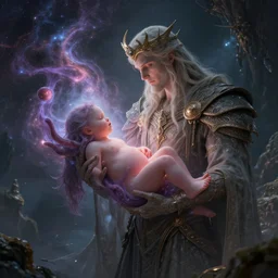 a god giving birth to a new universe and then dissolving itself into it, in the style of wlop and elden ring liurnia, illustration, epic, fantasy, hyper detailed, smooth, unreal engine, sharp focus, ray tracing
