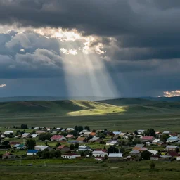 photo of russian small town in the steppes