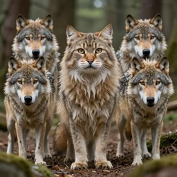 photo furry cat woman in a forest 8 b 4 with real wolves 3 a 5 ideal human face