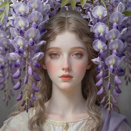perfectly detailed wisteria flowers!! blessed by nature with ever - increasing physical mental perfection, symmetrical! intricate, sensual features, highly detailed, biblical divine holy perfection!! digital painting, artstation, concept art, smooth, sharp focus, illustration, art by artgerm and greg rutkowski and alphonse mucha