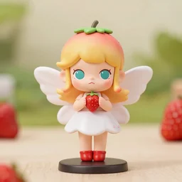 a femo figurine of a cute funny strawberry fairy