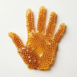 palm hand made with honeycomb