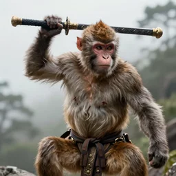 a monkey wielding the dragonslayer ( berserk ), 4 k, natural lighting, epic, realistic, highly detailed, cinematic