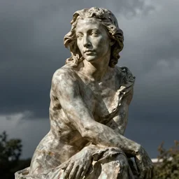 sculpture of cate blanchett , by Augusts Rodin photorealism
