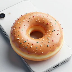 a realistic iphone like a donut, photorealistic, ultra detailed, intricate