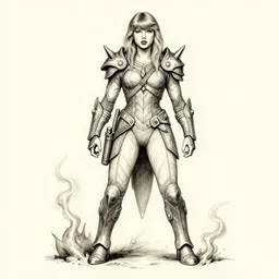 taylor swift smoke elemental as a d & d monster, full body, pen - and - ink illustration, etching, by russ nicholson, david a trampier, larry elmore, 1 9 8 1, hq scan, intricate details, inside stylized border