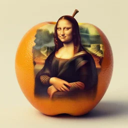 inside of an orange inside an apple, an abstract painting by leonardo da vinci