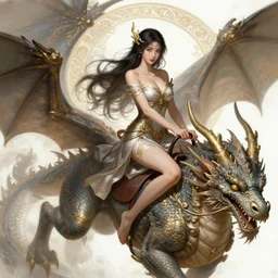 portrait of a sexy warrior girl riding a magestic dragon, intricate, elegant, highly detailed, digital painting, artstation, concept art, smooth, sharp focus, illustration, art by artgerm and greg rutkowski and alphonse mucha and william - adolphe bouguereau