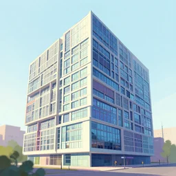 ( ( dither ) ) illustrated portrait at an angle of a building by zaha hadid, colorful, ( ( mads berg ) ), christopher balaskas, ( ( victo ngai ) ), rich grainy texture, detailed, dynamic composition, light blue filter, wide angle, grainy lights, high contrast, dark tint, halftone shaded