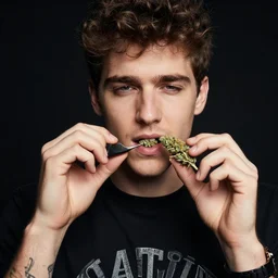1 0 guy, high on weed