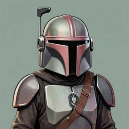 Mandalorian portrait in the style of bored ape yacht club