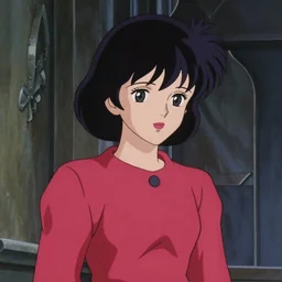 still of France Gall in a 1960s anime, cel animation, in the style of Takahashi Macoto, very detailed