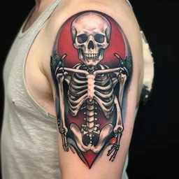 skeleton in tattoo style by micah ulrich