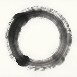zen circle, sumi - e, chinese ink