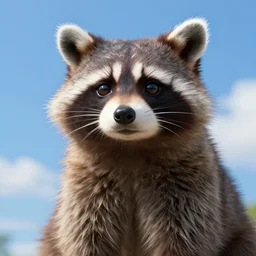 Anime racoon with a sky background, rendered by Makoto Shinkai, syd meade, environment concept, digital art, unreal engine, WLOP, trending on artstation, low level, 4K UHD image, octane render
