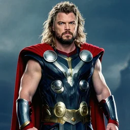 jack black as a thor movie poster, realistic, high resolution photo,