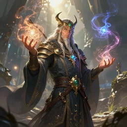 epic arcane magic, a mage channeling arcane magicks on a beautiful sunny day, awesome and wondrous mystical energy, d & d fantasy digital painting, hd, 4 k, 8 k