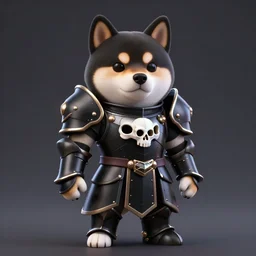 berserk skullknight black armor, anthropomorphic shiba inu, shiba inu face, stuning 3 d render, masterpiece, glowing aura, by tsutomu nihei, realistic face