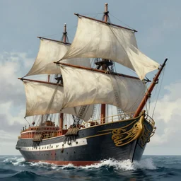 there once was a ship that put to sea, the name of the ship was the billy of tea, the winds blew up, her bow dipped down, oh blow, my bully boys, blow by alan lee, intricate, highly detailed, digital painting, artstation, concept art, smooth, sharp focus, illustration, vfx