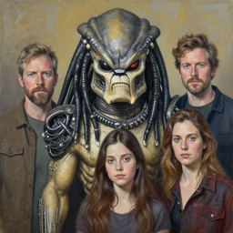 portrait of the predator. intricate painting by ross tran, magali villeneuve, and jeremy mann.