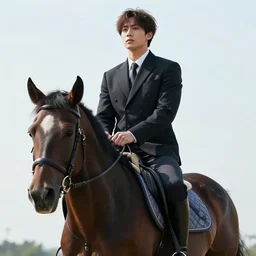 j - hope rap monster, photo, ridding a horse