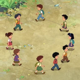 a 5 0's cartoon representing a walk circle 1 2 fps. cartoon, sheet character, five princeps of animation, animation, walk cycle