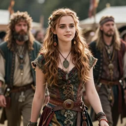 detailed ultrarealistic photo of festival medieval hippie vampire emma watson, brom, craig mullins, greg rutkowski full shot
