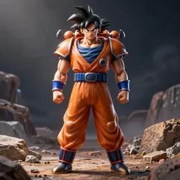 Goku has a Space Marine his pants look like Goku's pants, high detail, octane render