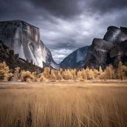 award winning landscape photography of yosemite national par by andy lee, beautiful light, moody, long exposure, infrared photography, ir filter, dramatic lighting, clouds, rule of thirds, golden ratio