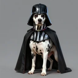 dalmatian dog as darth vader, highly detailed, digital painting, artstation, concept art, matte, sharp focus, illustration