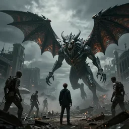 winged, gargoyle creatures. Modern technology is wiped out. As one of the unaffected humans, you must hunt the infected humans if you are to survive