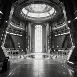 interior of a jedi temple, black and white, concept art, detailed, 4 k, artstation