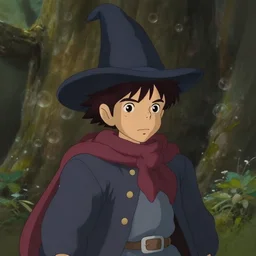 a little wizard in the style of Studio Ghibli, realistic painting, high definition, digital art, matte painting, very detailed
