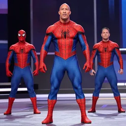 dwayne johnson smackdown entrances wearing spiderman costumes
