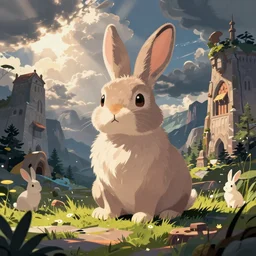 , bunny kingdom   fantasy ,digital art, illustration, stylized, cel shaded