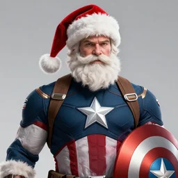 Santa Claus is Captain America, hyperdetailed, artstation, cgsociety, 8k