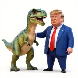 an intercrossing between a dinosaur and donald trump