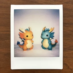 polaroid of cute dragons